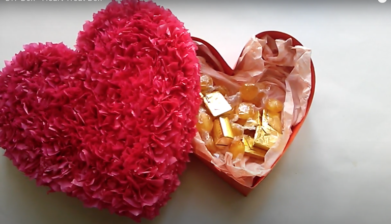 heart box made out of tissue paper